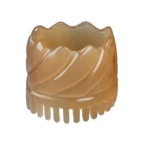 Natural Horn Comb Head Massage Brush Round Static-Free Health Hair Brush Massage Brush