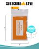 Pack of 1000 Orange PRN Bags, Clear 2 x 3. Zipper Printed Bags 2x3 with 2 mil Thick. Secure Seal Type Closure. Polyethylene Bags for Health Needs
