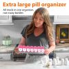 Extra Large Pill Organizer 2 Times A Day Pink Big Pill Box 7 Day Am Pm XL Weekly Vitamin Holder Jumbo Medicine Container for Supplement XXL Daily Pill