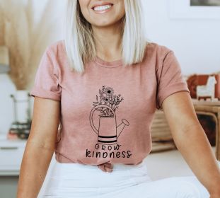 Grow Happy Thoughts T-shirt, Mental Health Shirt, Motivational Top, Inspirational Gift, Positive Quote Shirts, Self Growth Tee, Gift For Mom (size: 2XL)